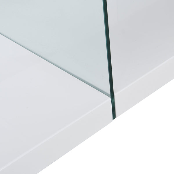 Albion White High Gloss and Glass Coffee Table