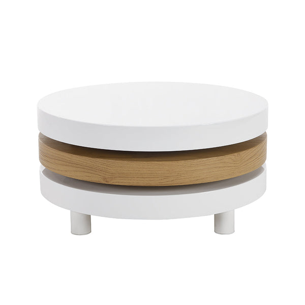 Gomboc 3 Tier High Gloss Rotating Coffee Table
