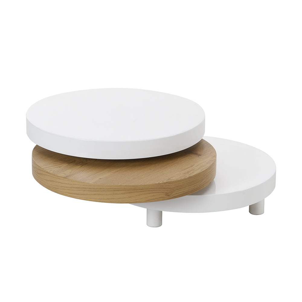 Gomboc 3 Tier High Gloss Rotating Coffee Table