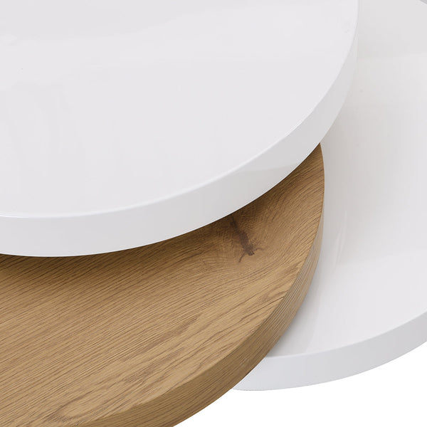 Gomboc 3 Tier High Gloss Rotating Coffee Table