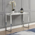 BIASCA High Gloss Marble Effect 120cm Console Table with Silver Chrome Legs