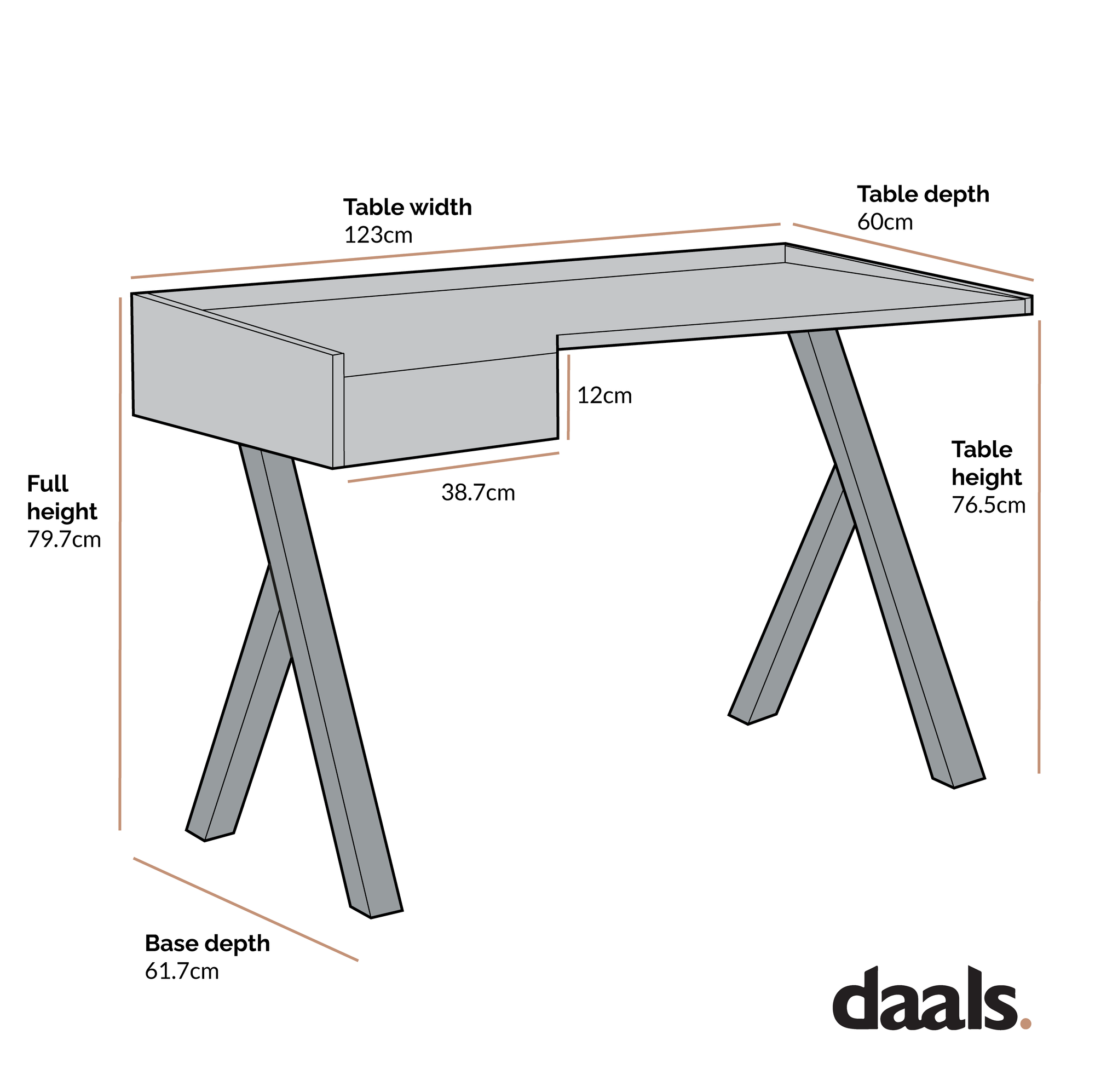 Lytton 1-Drawer Oak Effect Desk with Angled Desk Top