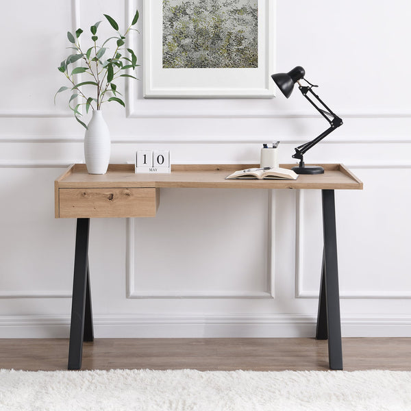 Lytton 1-Drawer Oak Effect Desk with Angled Desk Top