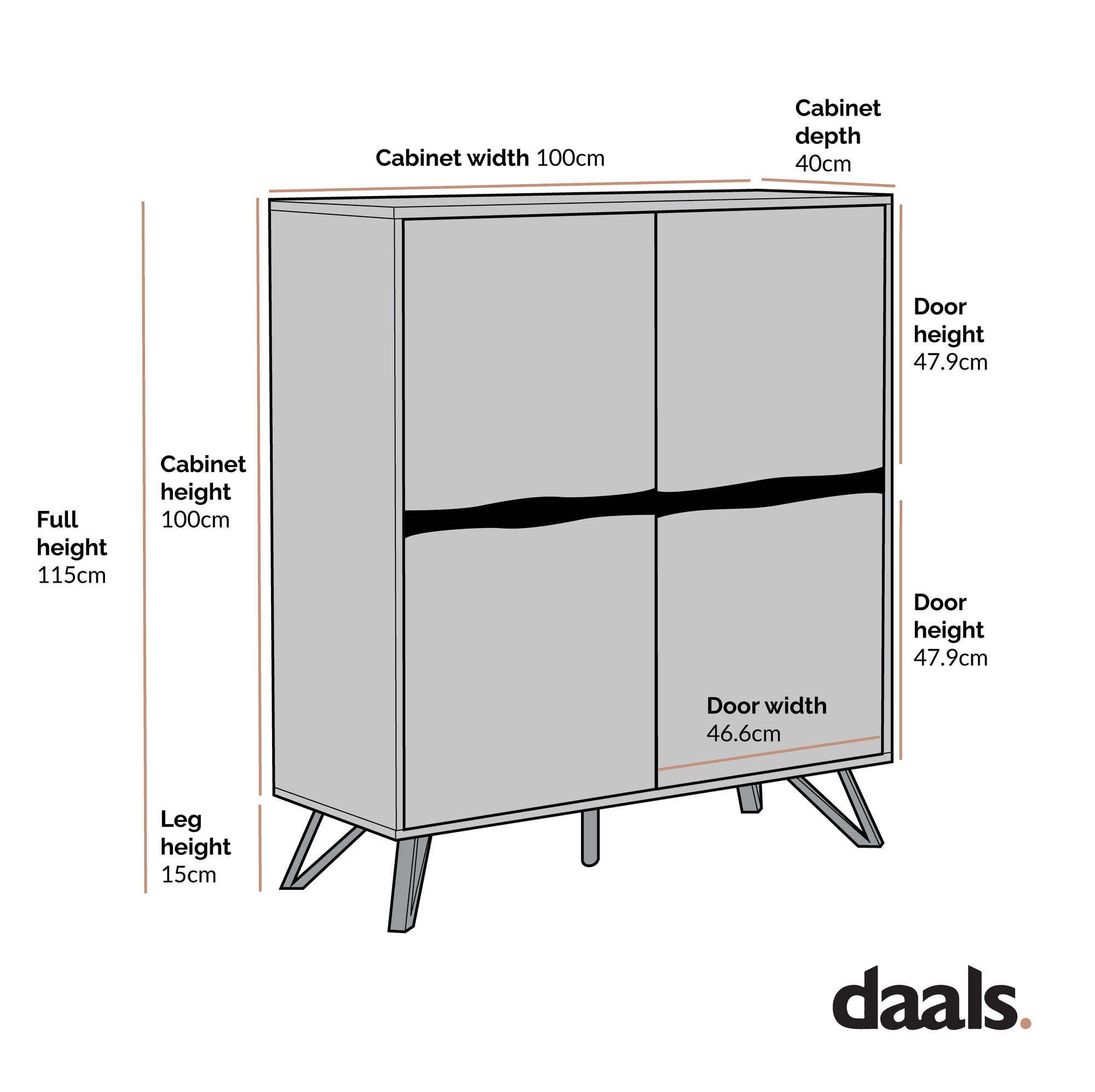 Weston Oak Effect 4 door Cabinet