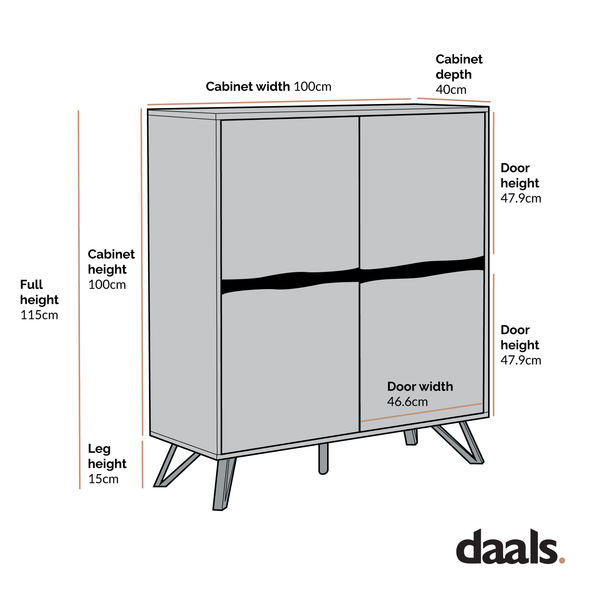 Weston Oak Effect 4 door Cabinet