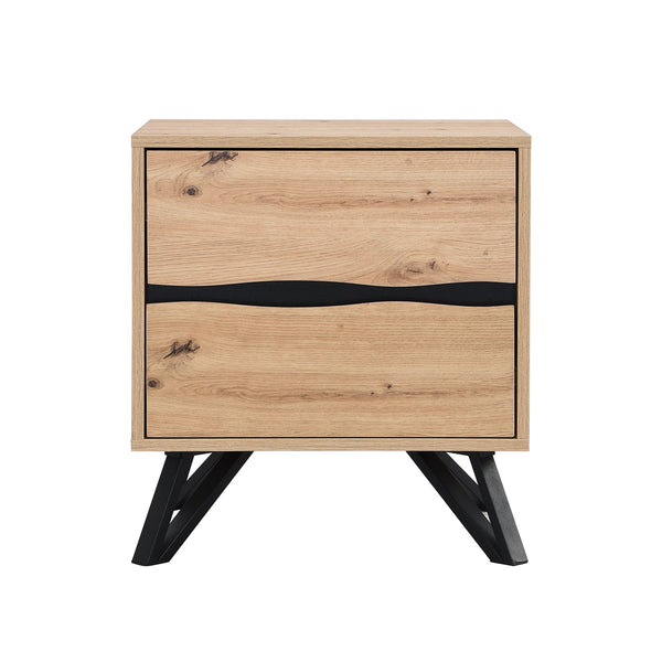 Weston Oak Effect 2 Drawer Bedside Table