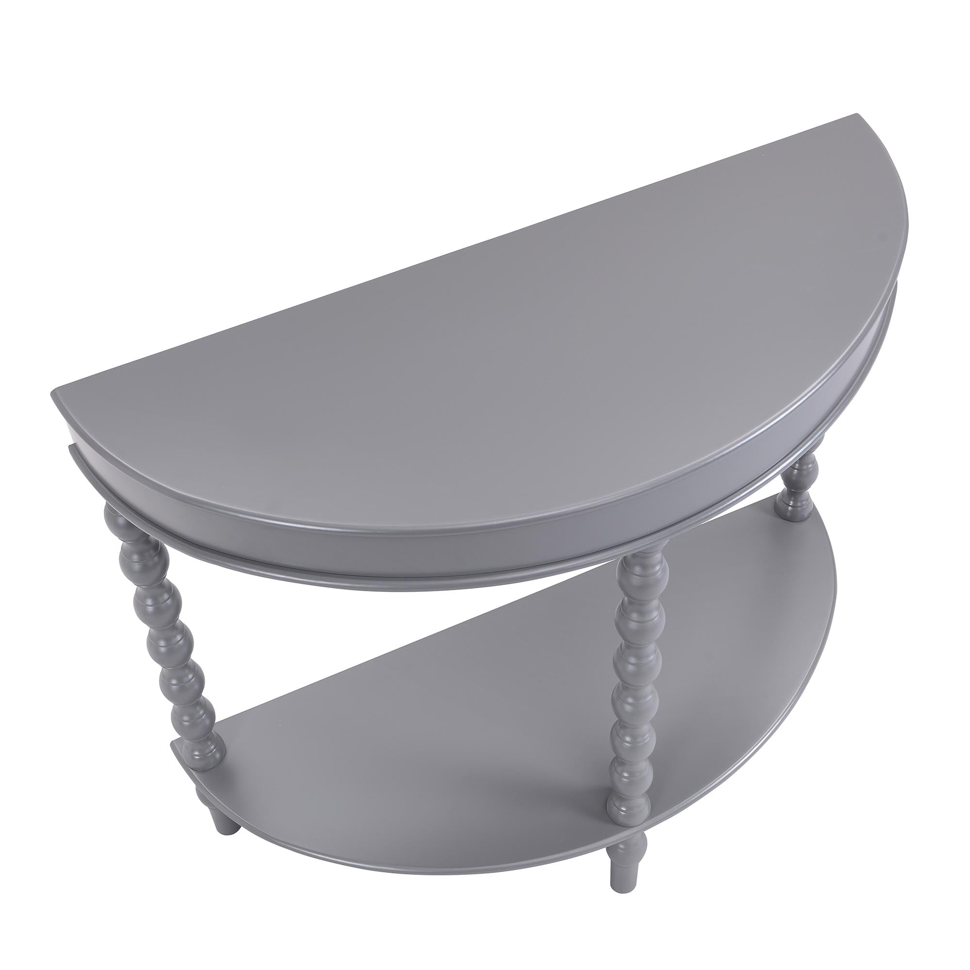 Aldwinke Dark Grey Bobbin Demilune Console Table