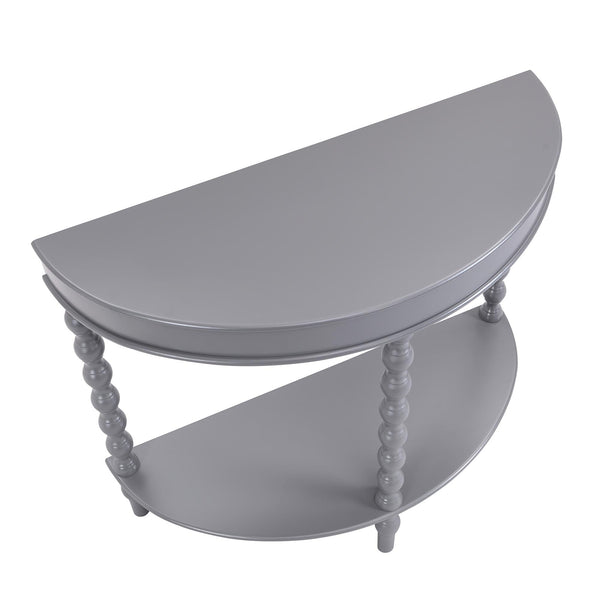Aldwinke Dark Grey Bobbin Demilune Console Table