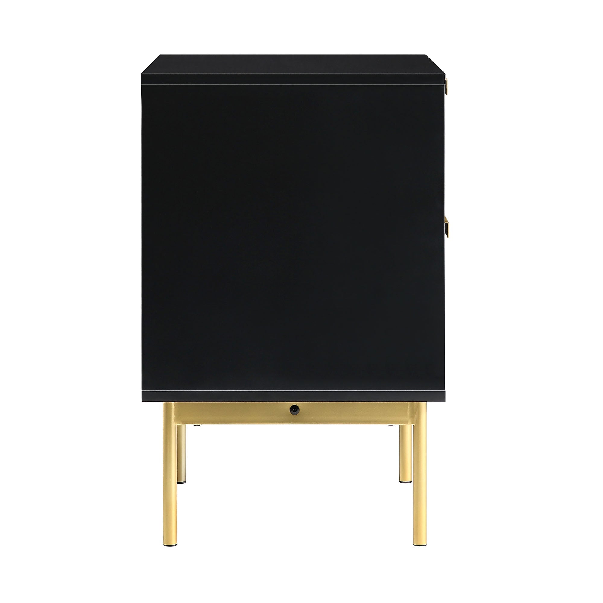 Richmond Ridged 2 Drawer Bedside Table, Matte Black