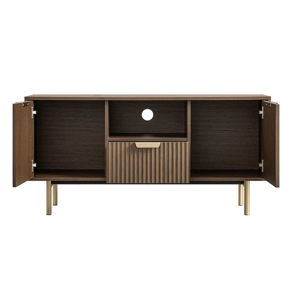 Richmond Ridged 120cm Wide TV Media Unit, Dark Ash