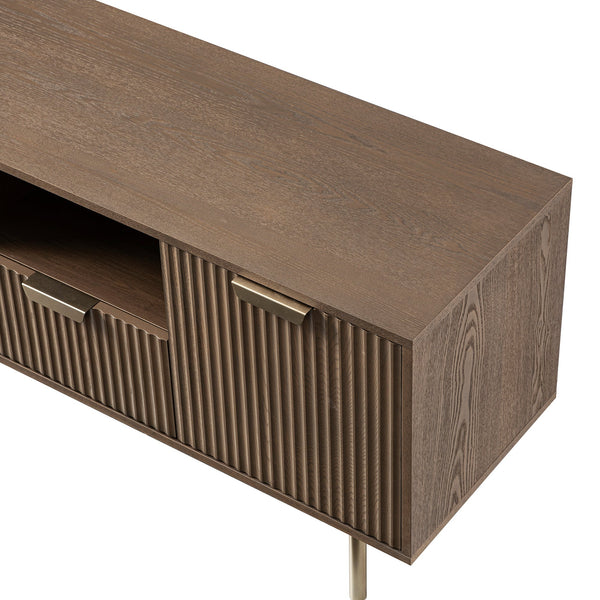 Richmond Ridged 120cm Wide TV Media Unit, Dark Ash
