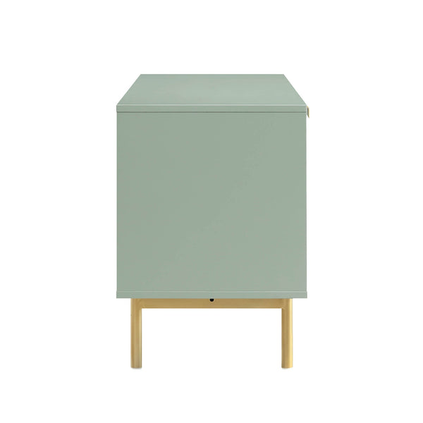 Richmond Ridged 120cm Wide TV Media Unit, Matte Sage Green