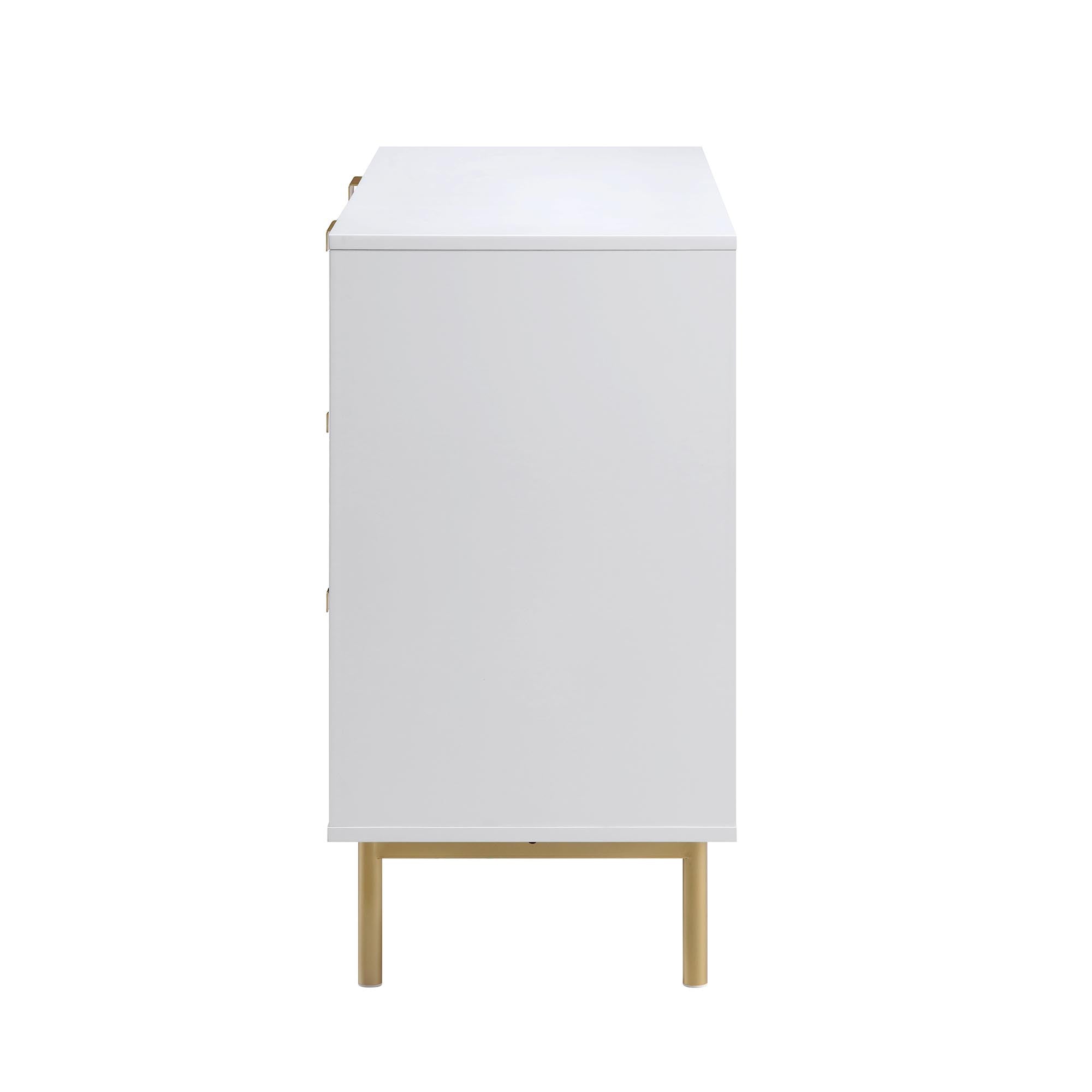 Richmond Ridged Wide Chest of 6 Drawers, Matte White