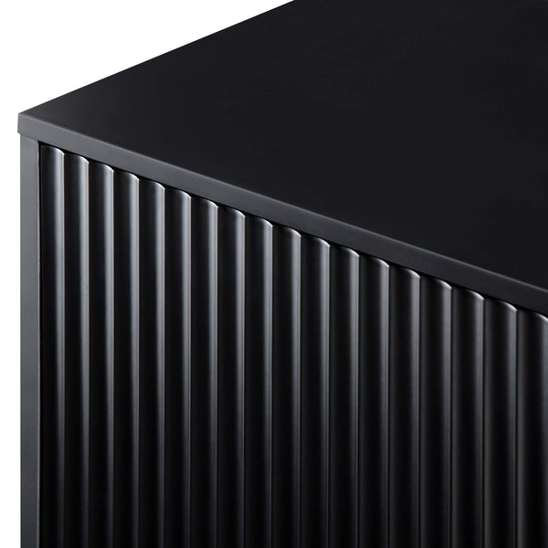 Richmond Ridged Large Sideboard, Matte Black