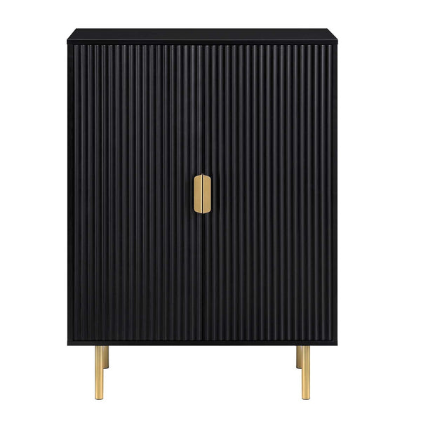 Richmond Ridged Highboard Storage Cabinet, Matte Black