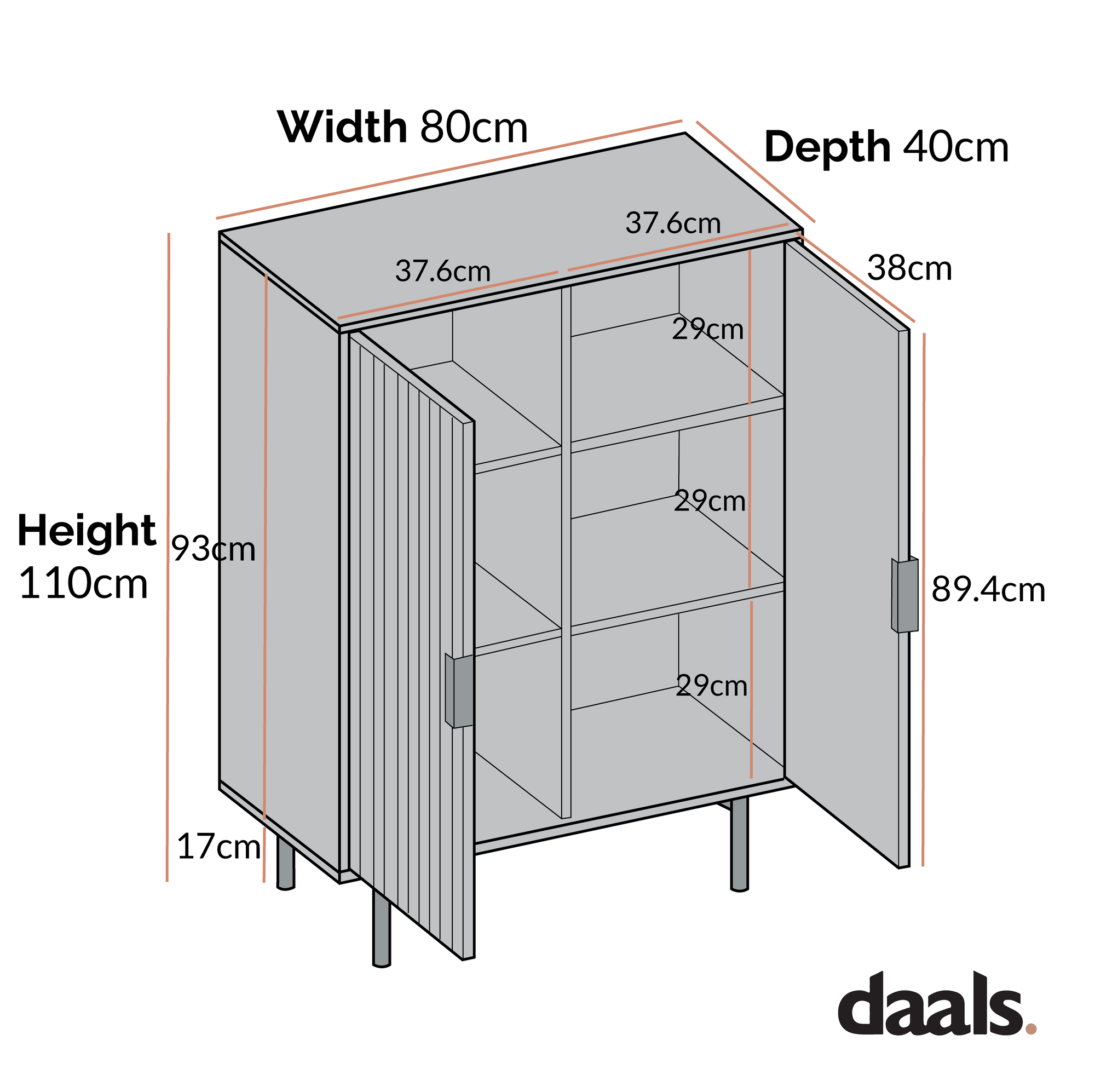 Richmond Ridged Highboard Storage Cabinet, Matte White