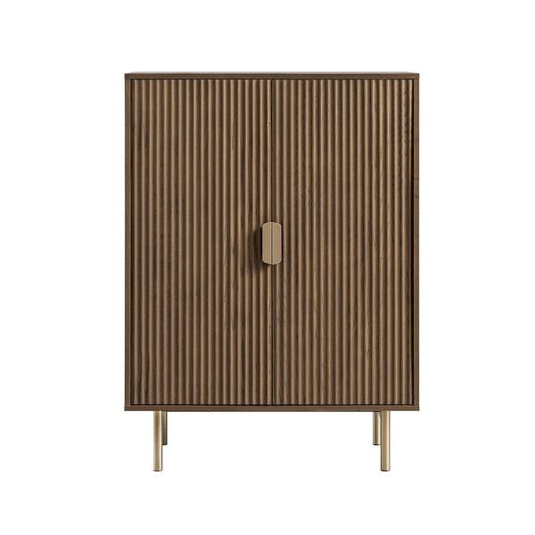 Richmond Ridged Highboard Storage Cabinet, Dark Ash