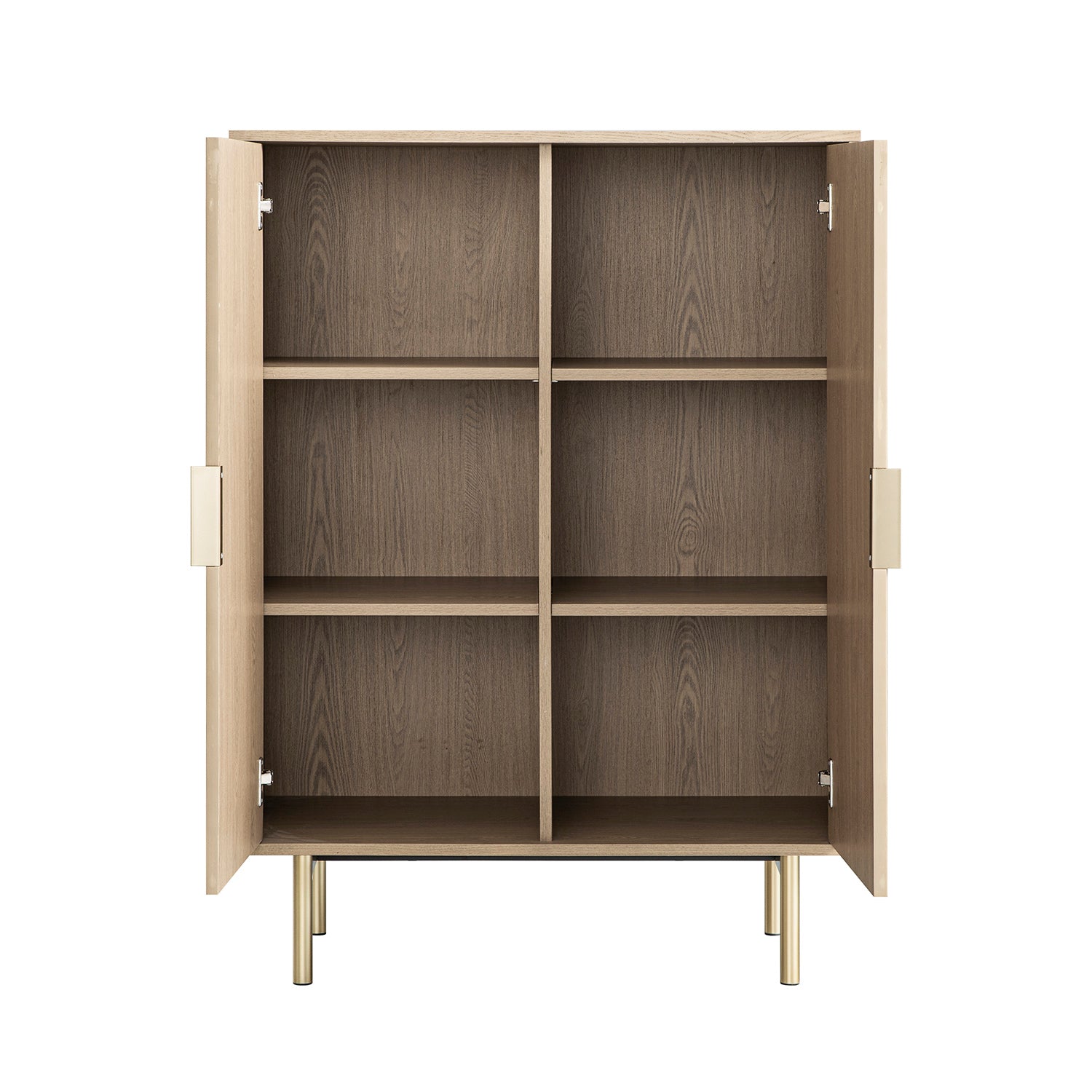 Richmond Ridged Highboard Storage Cabinet, Light Ash