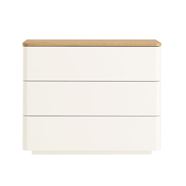 Agnes Curved Edge Chest of 3 Drawers, White