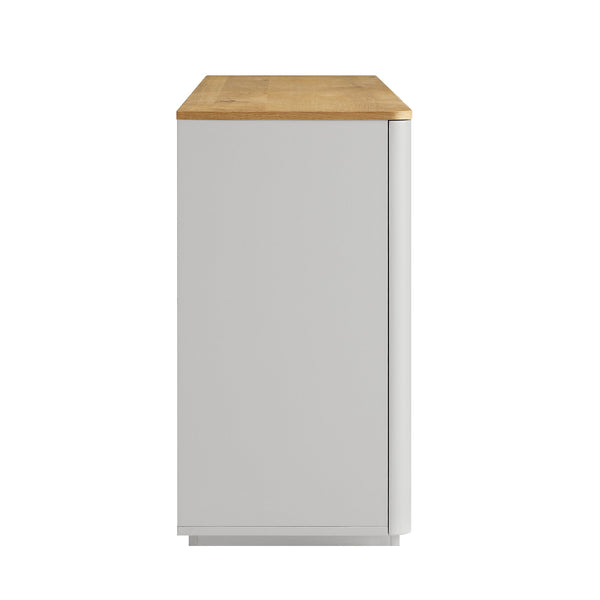 Agnes Curved Edge 150cm Wide Sideboard, Dove Grey with Oak Top