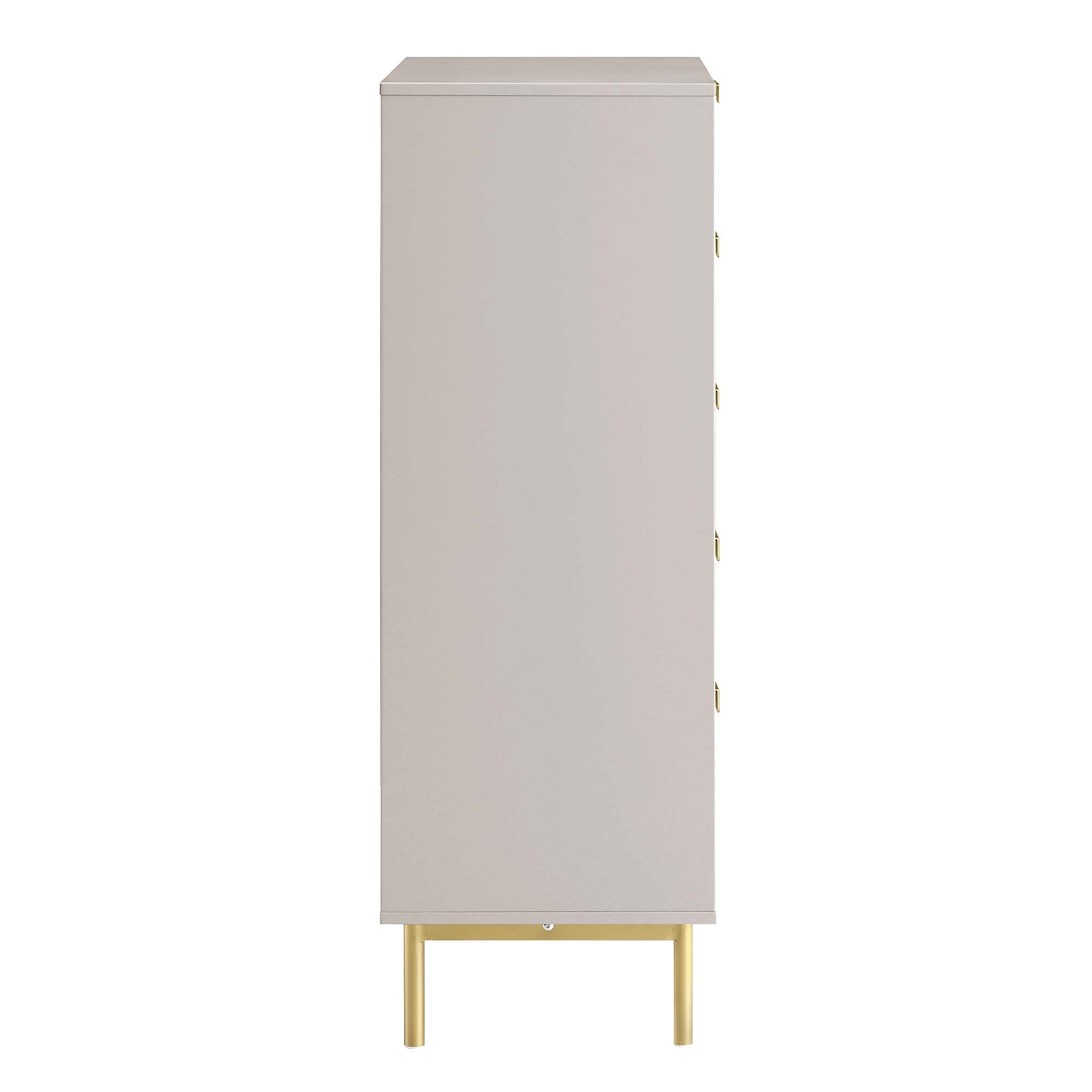 Richmond Ridged Chest of 5 Drawers, Matte Taupe
