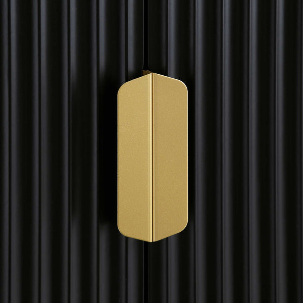 Richmond Ridged Double Wardrobe with Drawer, Matte Black