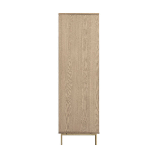 Richmond Ridged Double Wardrobe with Drawer, Light Ash