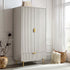 Richmond Ridged Double Wardrobe with Drawer, Matte Taupe