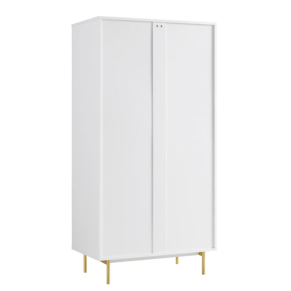 Richmond Ridged Double Wardrobe with Drawer, Matte White