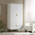Richmond Ridged Double Wardrobe with Drawer, Matte White