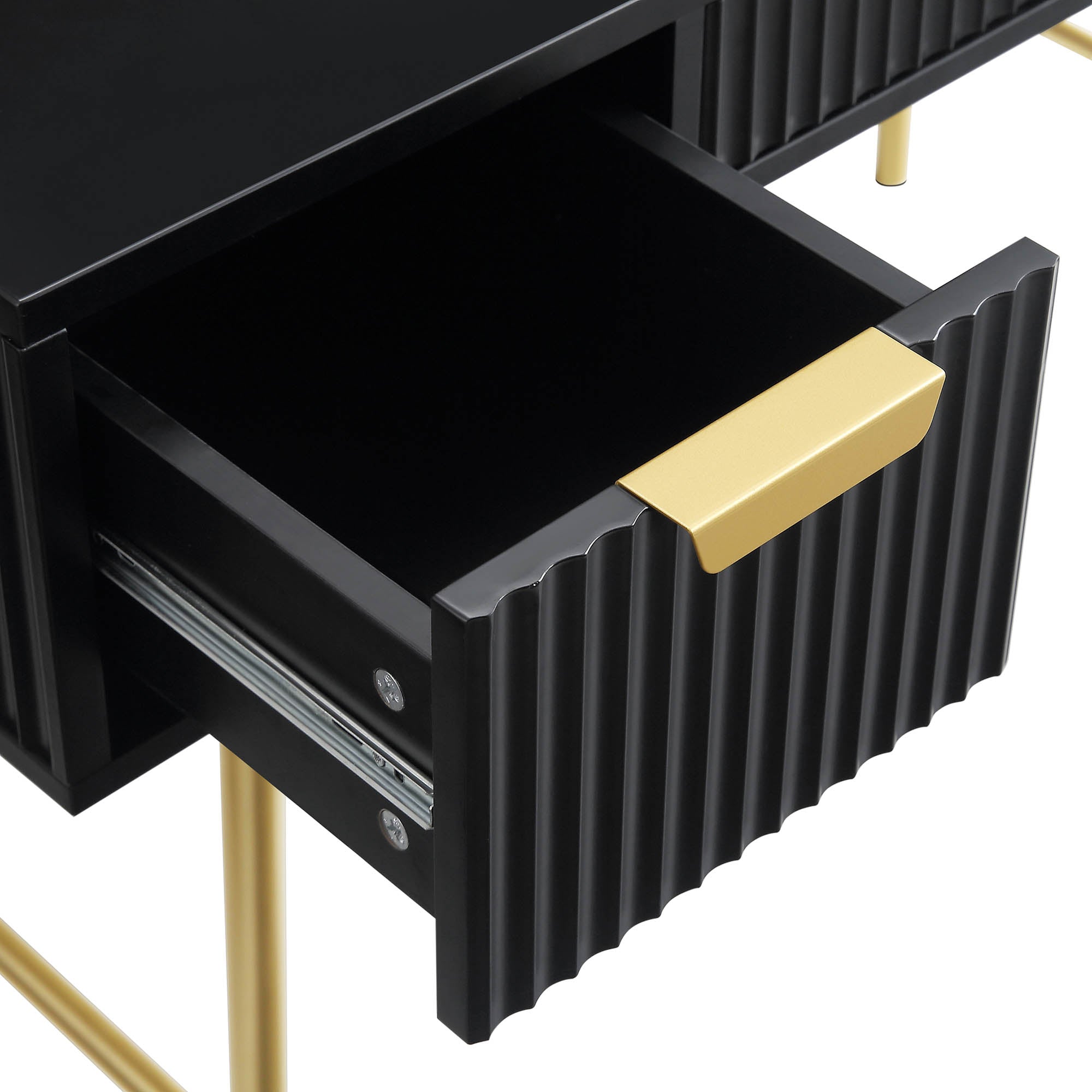 Richmond Ridged Dressing Table, Matte Black