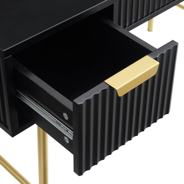 Richmond Ridged Dressing Table, Matte Black