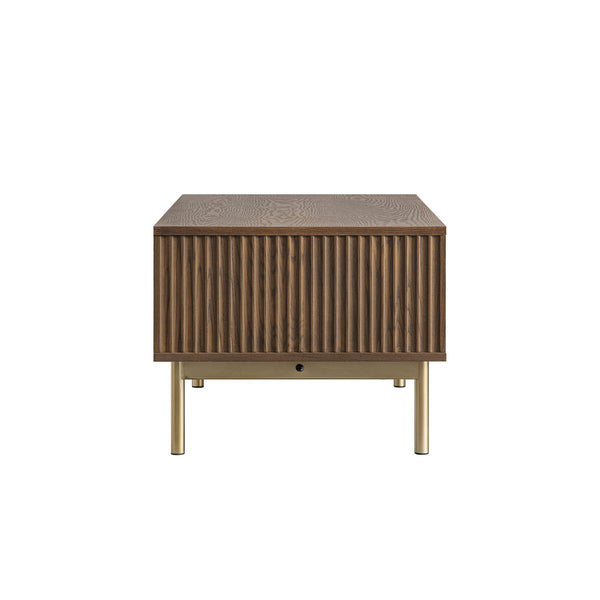 Richmond Ridged Coffee Table with Drawer, Dark Ash
