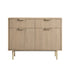 Richmond Ridged 2-Door Cabinet with Drawers, Light Ash