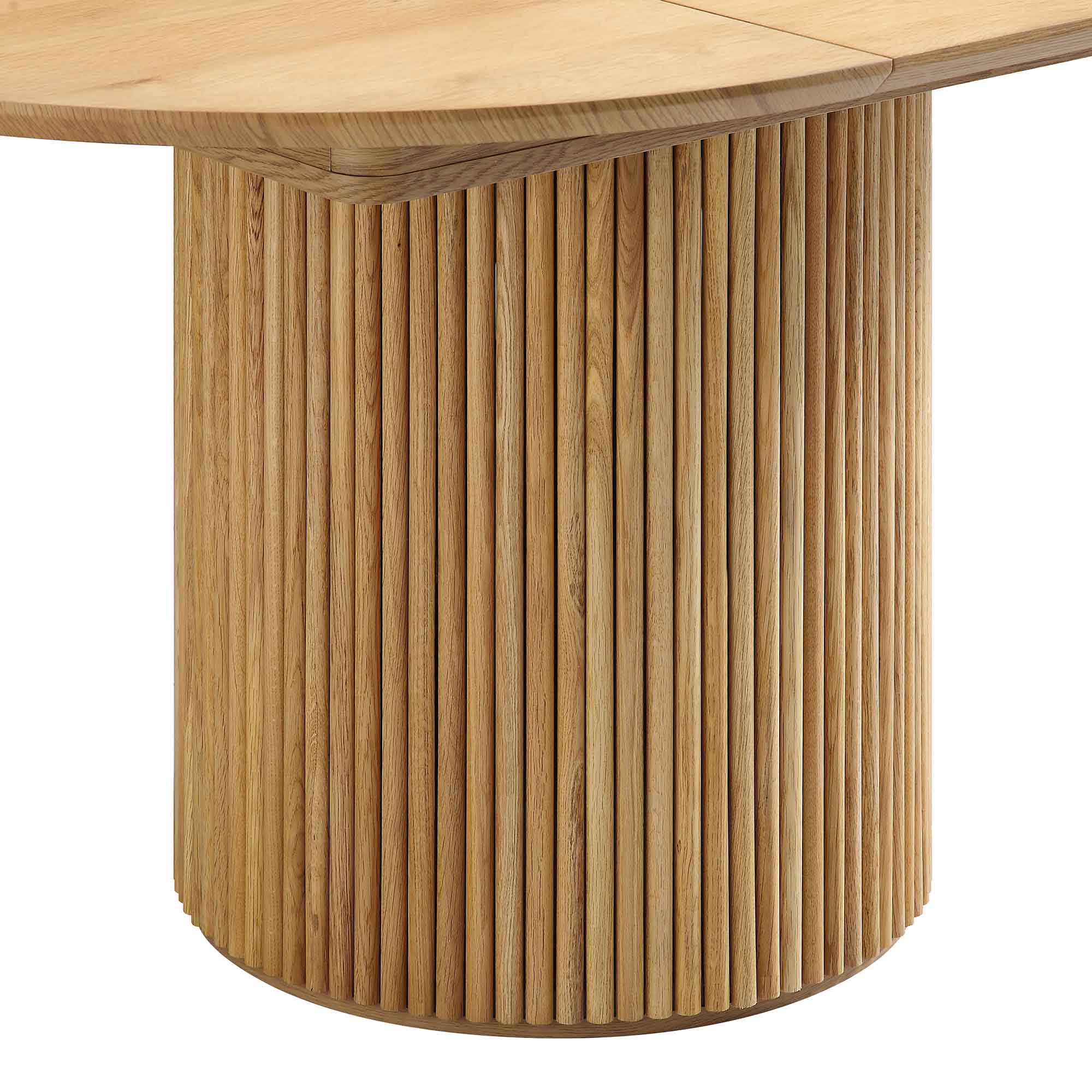 Maru Round 4-6 Seater Extending Oak Pedestal Dining Table, Oak