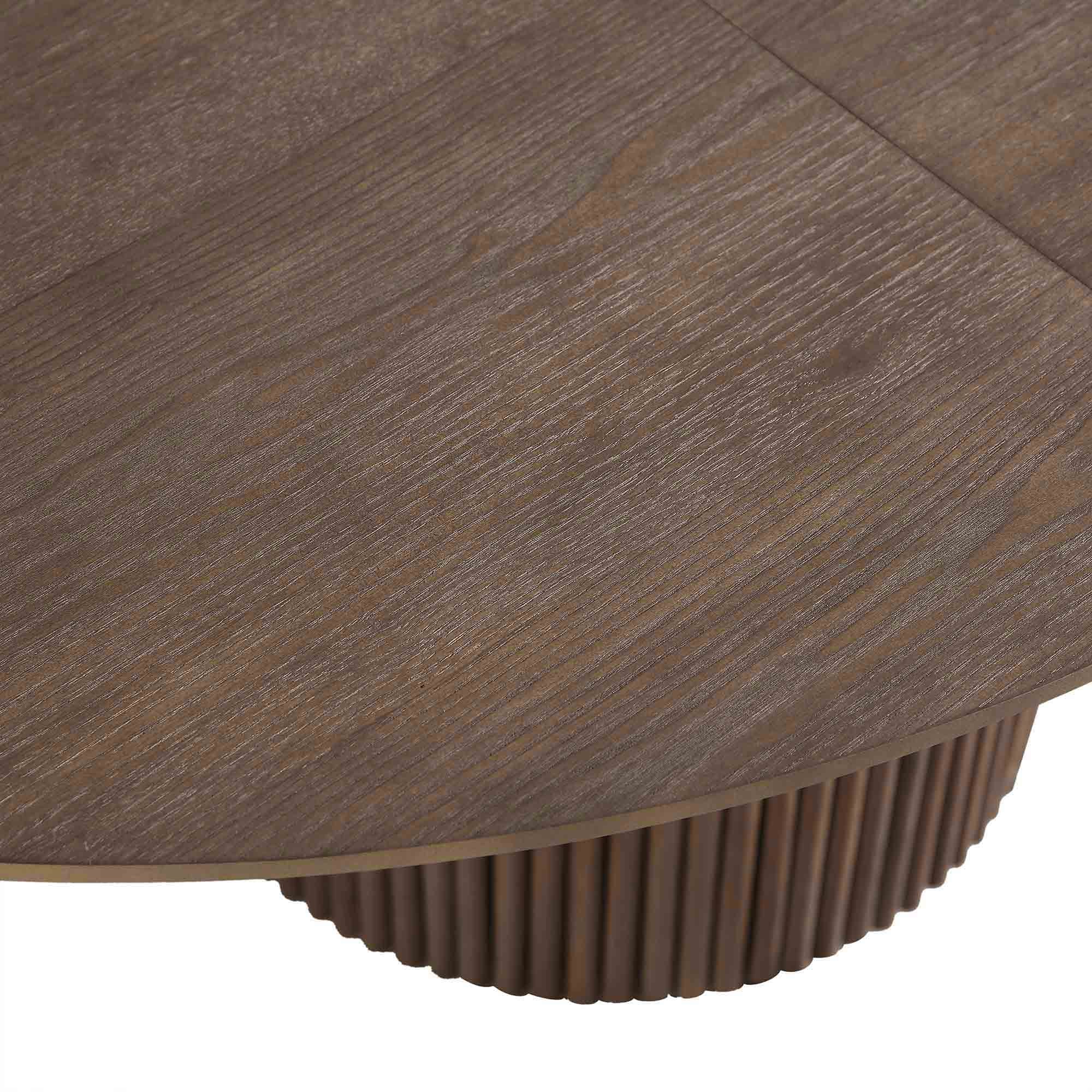 Maru Round 4-6 Seater Extending Oak Pedestal Dining Table, Silver Oak