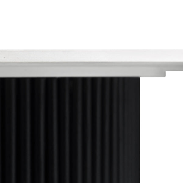 Maru Ceramic Top Black Pedestal Round Dining Table