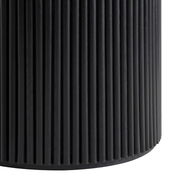 Maru Ceramic Top Black Pedestal Round Dining Table