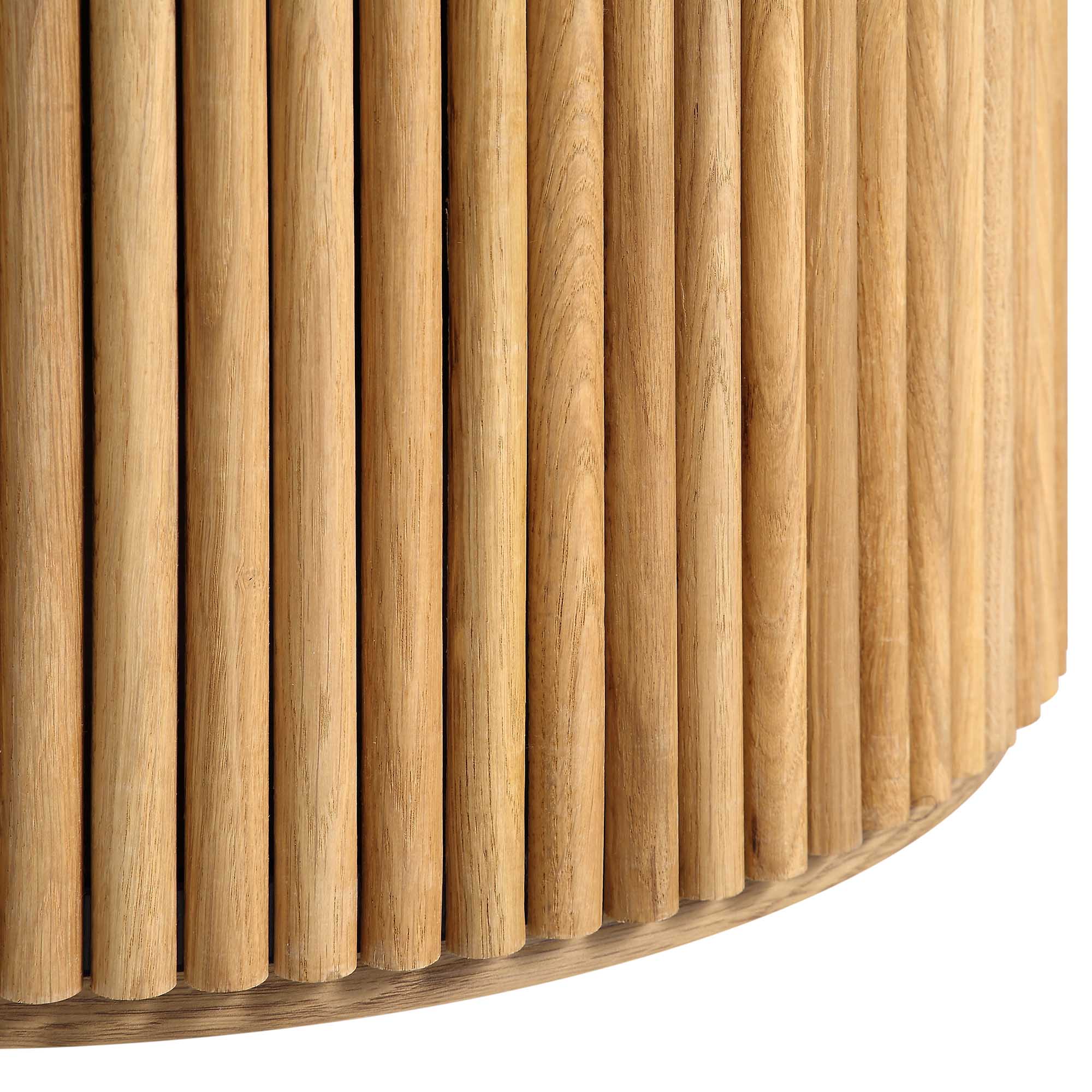 Maru Ceramic Top Oak Pedestal Round Dining Table