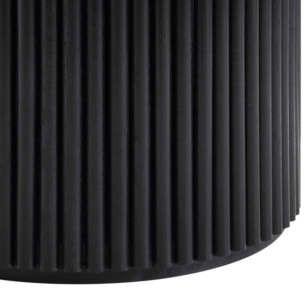 Maru Round Oak Pedestal Coffee Table, Black