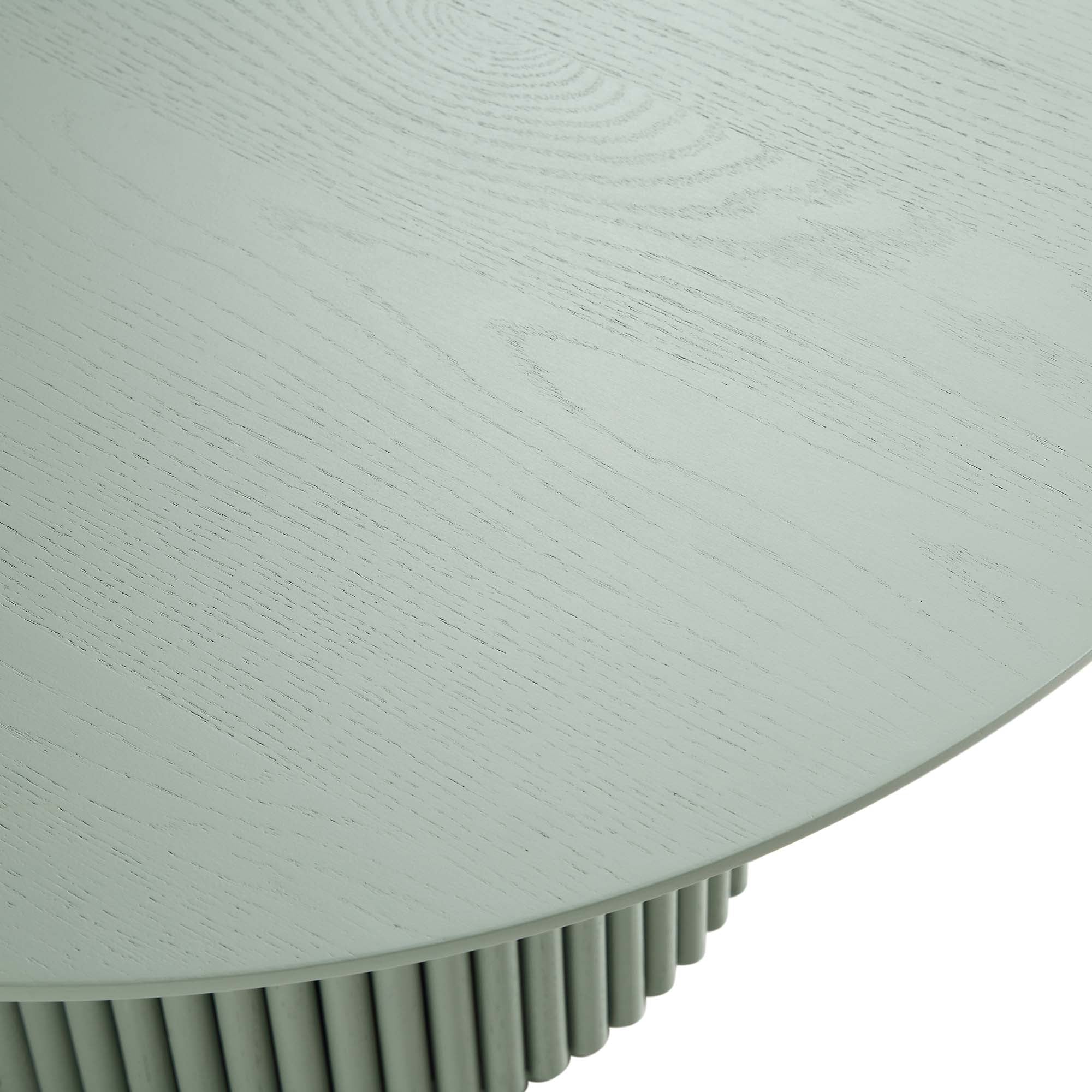 Maru Round Oak Pedestal Coffee Table, Sage Green
