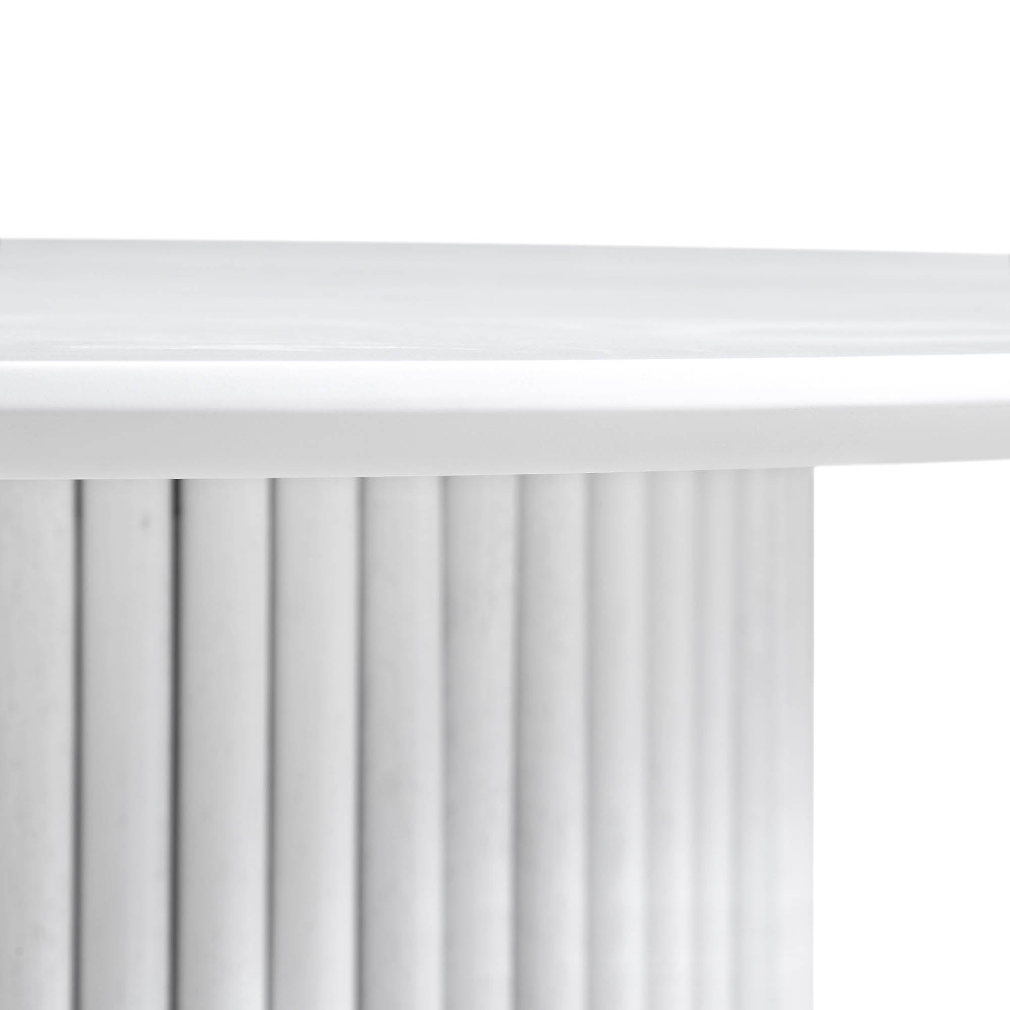 Maru Round Oak Pedestal Coffee Table, Washed White