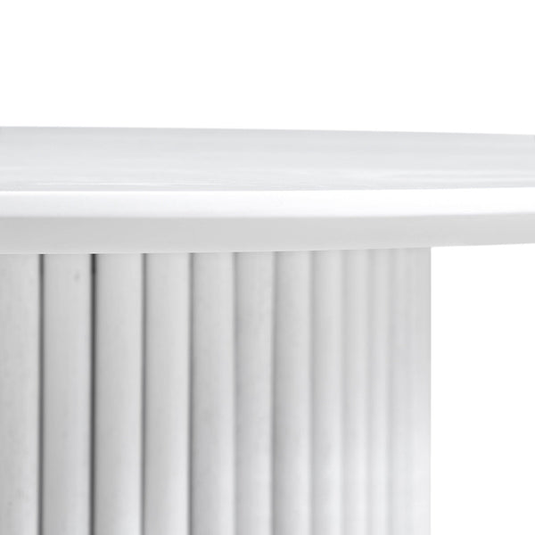 Maru Round Oak Pedestal Coffee Table, Washed White