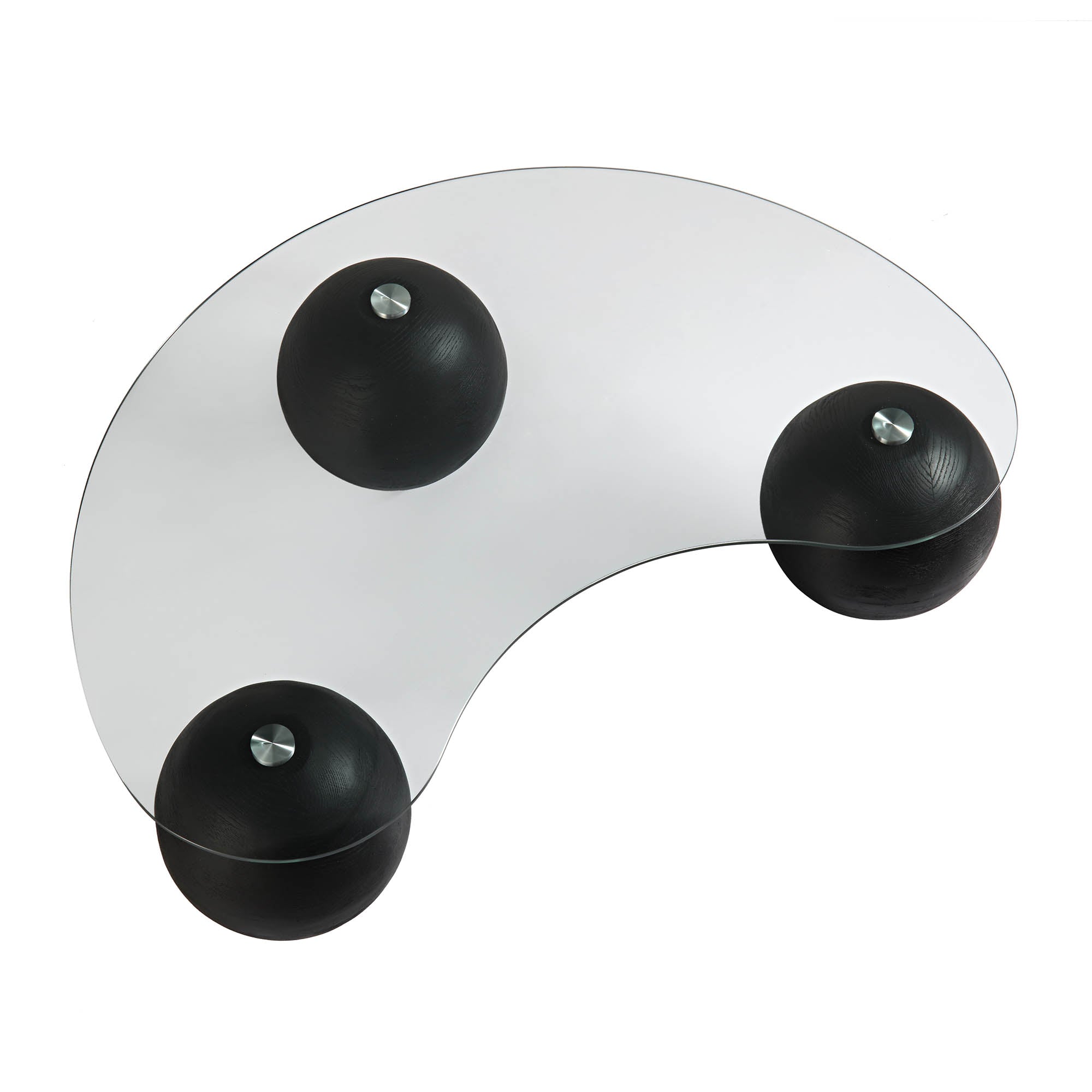 Sveti Curved Glass Coffee Table, Black