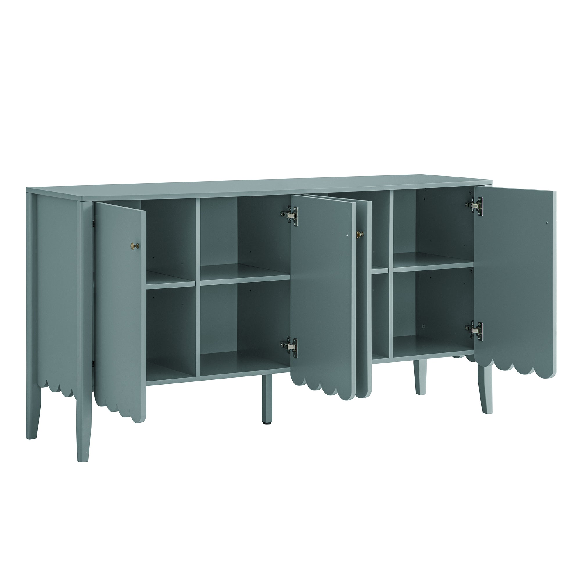 Henley Scalloped Edge 150cm Wide Sideboard, Blue Spruce