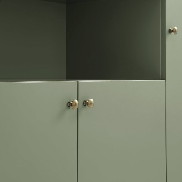 Henley Scalloped Edge 150cm Wide Sideboard with Open Shelf, Sage Green
