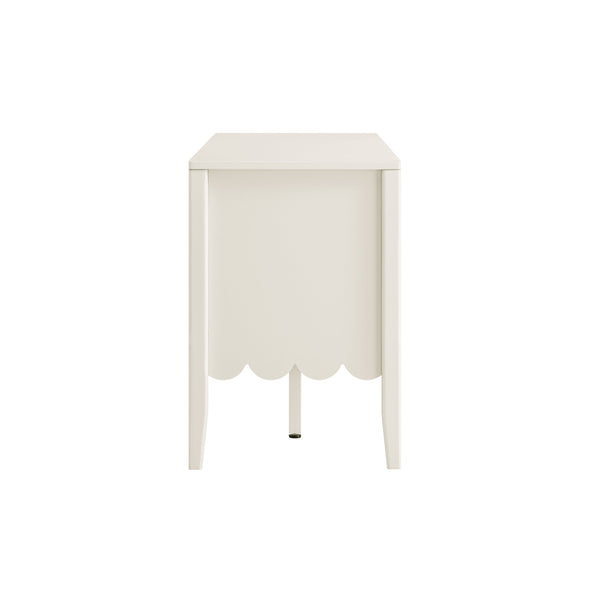 Henley Scalloped Edge 150cm Wide TV Unit, Light Sand
