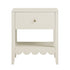 Henley Scalloped Edge Bedside Table with Drawer, Light Sand