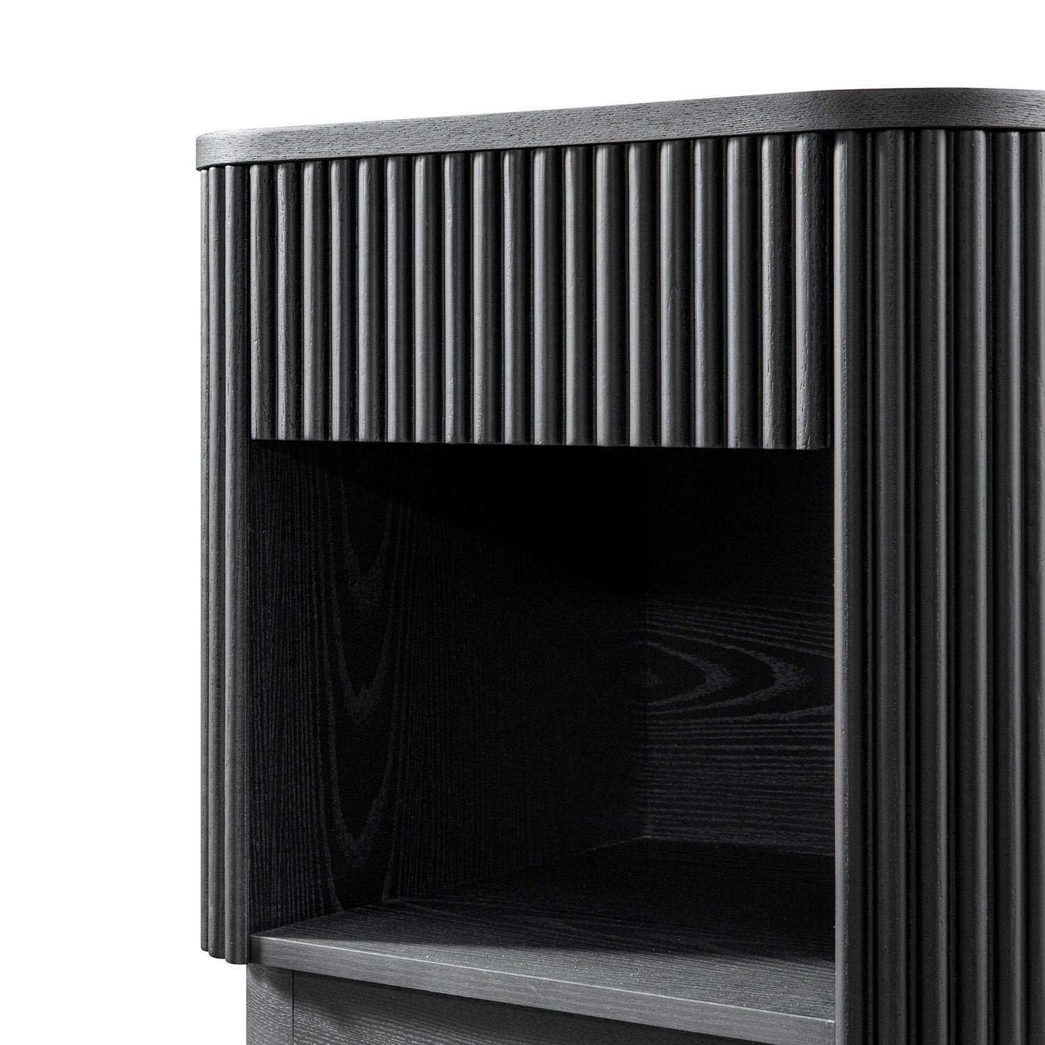 Maru 1-Drawer Bedside Table, Black