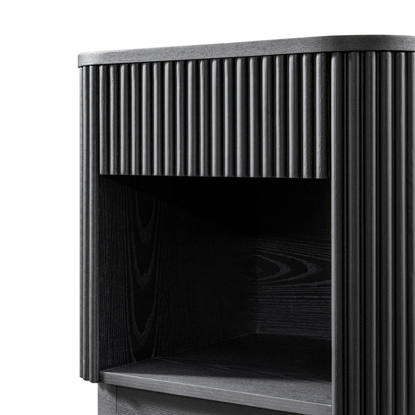 Maru 1-Drawer Bedside Table, Black